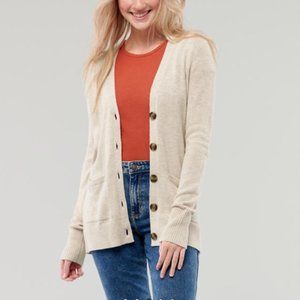 Hollister Long Cardigan in Light Brown - XS